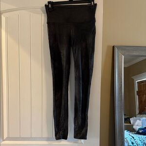 SPANX Black fleece lined High-Waist Faux Leather Leggings